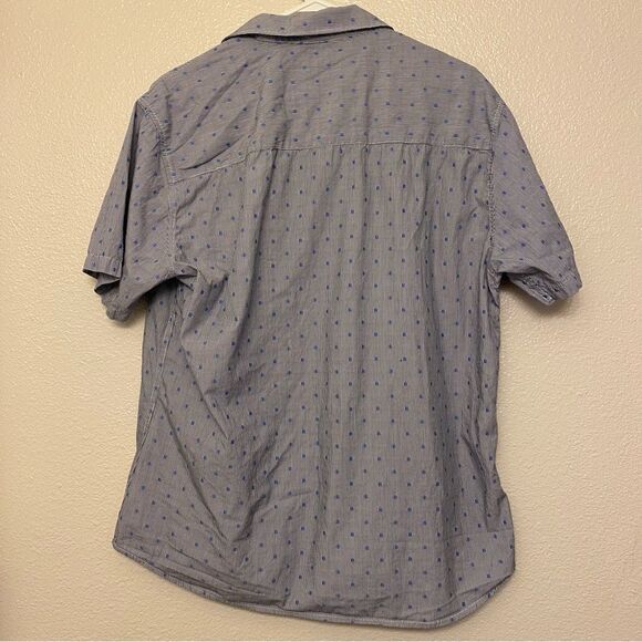 Common People short sleeve button down casual micro pinstripe Shirt prep mens L - Picture 3 of 8
